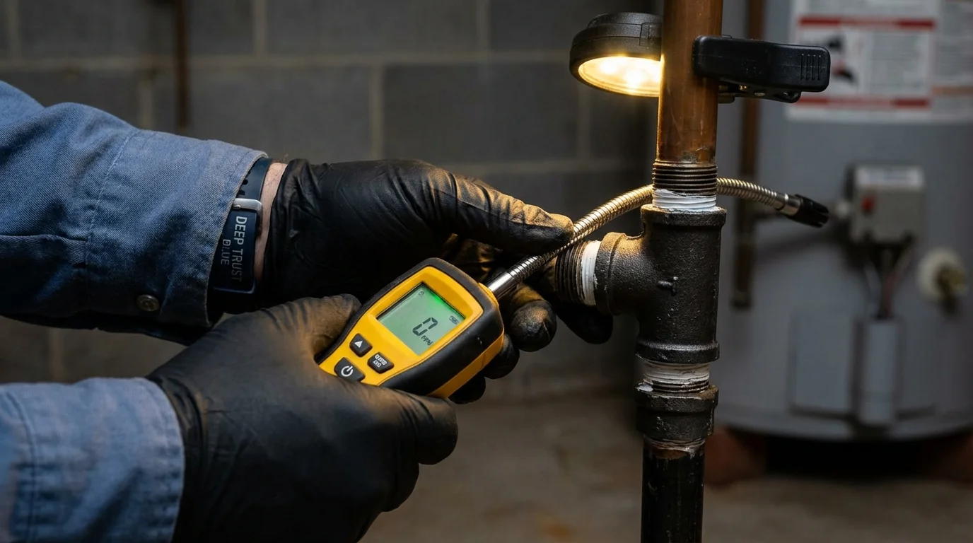 Gas leak detection with electronic sniffer by Johns Plumbing LLC in Elk Grove